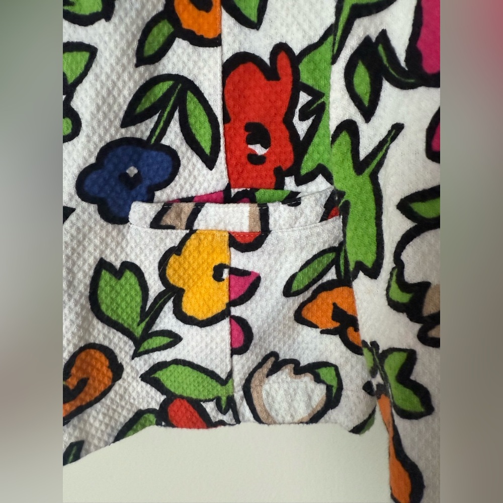 Vintage 90s Adrienne Vittadini Art Cartoon Drawing 100% Cotton Button Up Jacket - Picture 6 of 11